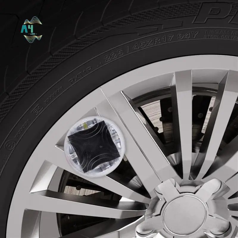 A40Z-4Pcs Solar Car Tire Wheel Lights LED Tire Air Valve Cap Light Motion Sensors Flashing Colorful Gas Nozzle Cap Tire Light