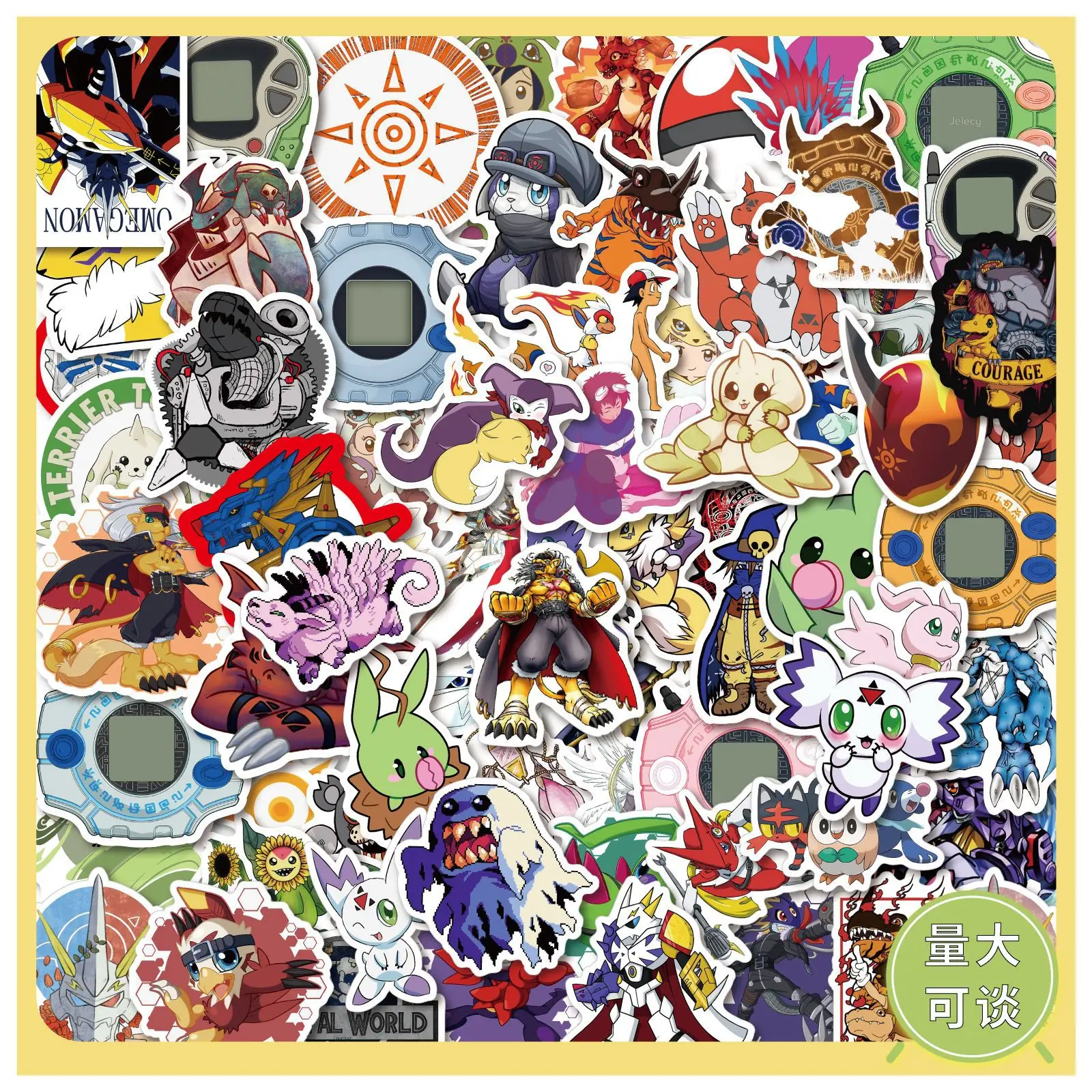 Autocollants de dessin animé Digimon Adventure pour enfants, décalcomanies graffiti cool, anime japonais classique, jouet, téléphone, ordinateur portable, 100 pièces