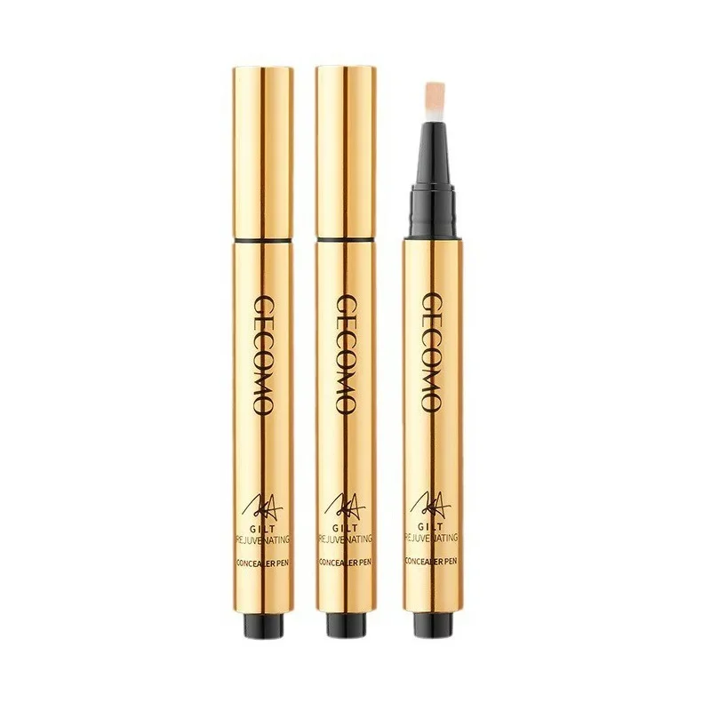 GECOMO Brush Press Concealer to Cover Black Circles Pockmarks and Spots Brighten Lacrimal Groove Facial Makeup Conceale Lotionr