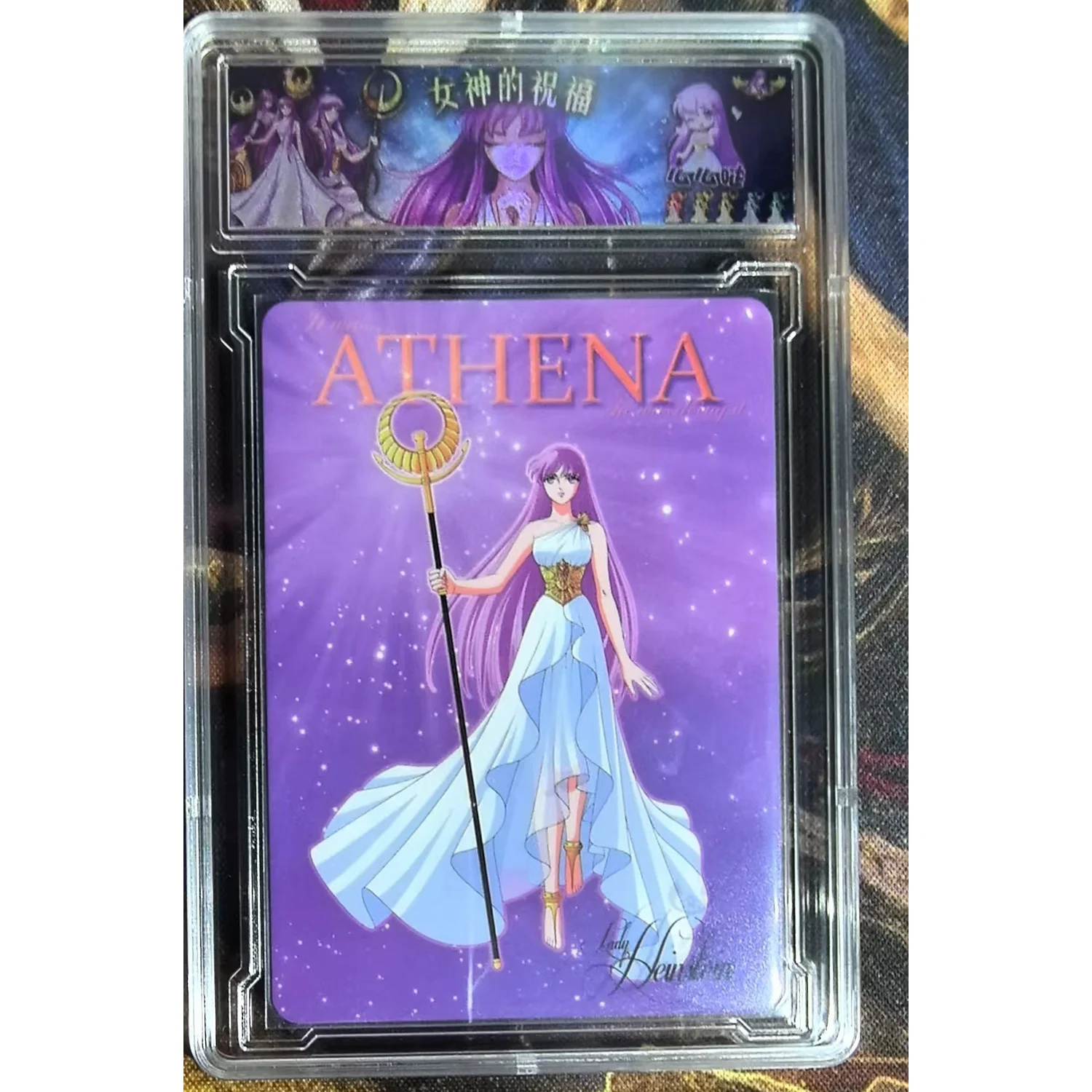 Karta kolekcjonerska Saint Seiya Saori Kido DIY, 63x88 mm, z efektem kolorowego flash hot stampingu, karta ocenowa, karty anime, zabawki na prezent