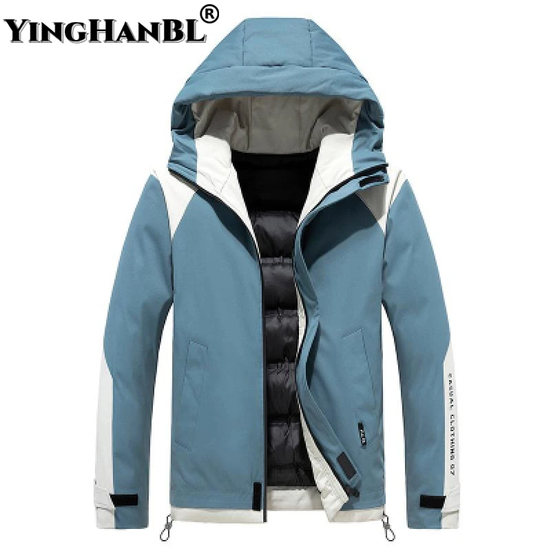 

2022new autumn winter Parkas men's padded Warm jacket casual male thickened Hoodies Coat hooded Solid Outdoor Streetwear Outwear