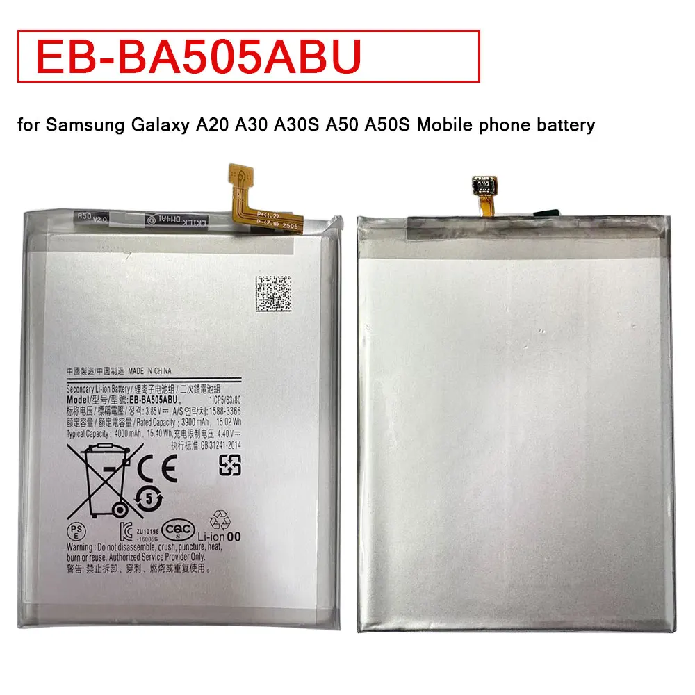 

EB-BA505ABU EB-BA505ABN Аккумулятор 4000 мАч для Samsung GalaxyA30s A30 A50 A505F SM-A505F A505W Аккумулятор для мобильного телефона