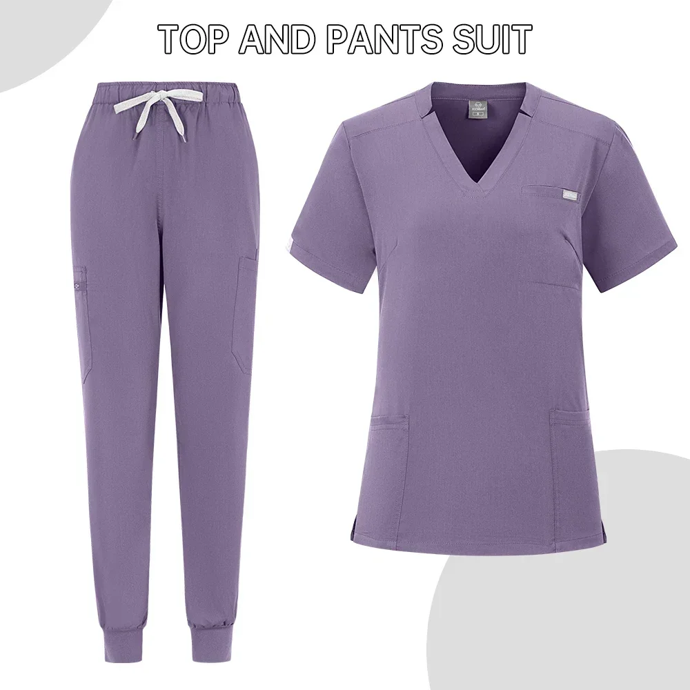 Ziekenhuis Scrubs Sets Witte Medische Kleding Dames Heren Hoogwaardige Tandheelkundige Kliniek Uniformen Beauty Spa Werkkleding Verpleegkundige Accessoires