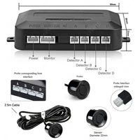 New LED Parking Sensor System Backlight Parktronic Monitor Display Kit Backup Detector Assistant 4 Probes 5