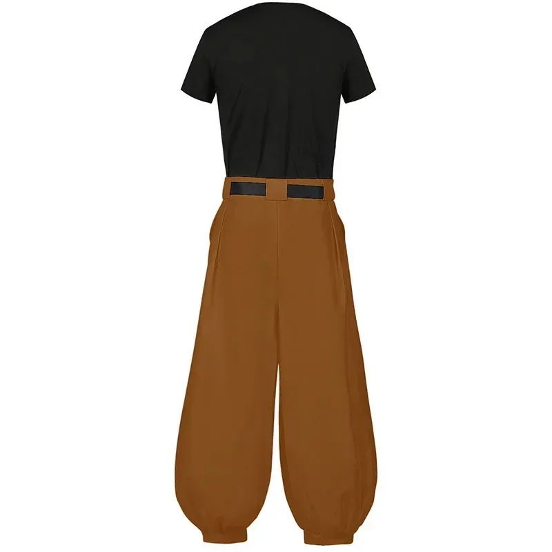 LOUN-Costume de Cosplay Jujutsu JJK, Manga, Anime Fushigflats, Toji Satoru Gojo, Perruque, T-shirt, Pantalon Rose, Filet, Hallow