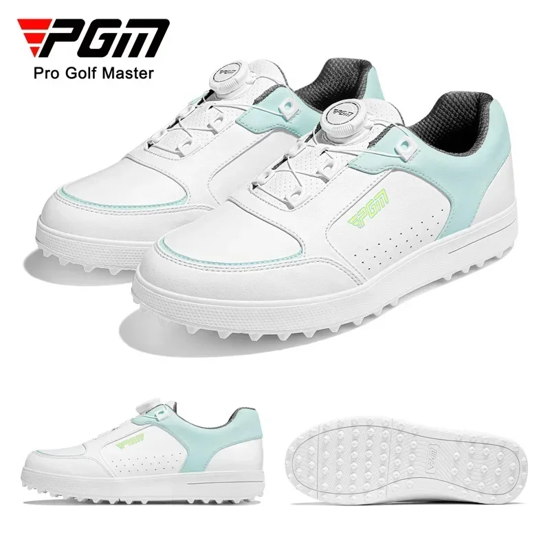 

PGM Golf Shoes for Women Super Waterproof Anti Slip Fixed Sole Spinning Buckle Lace Golf Sports Women's