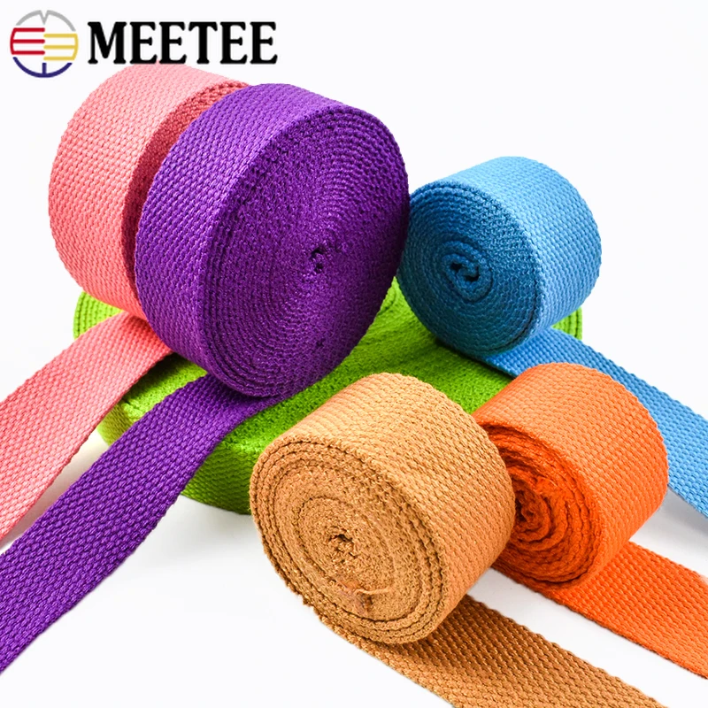 5Meters 20/25/32/38mm 2mm Webbing for Strap Polyester Cotton Canvas Ribbon Backpack Belt Bias Tape DIY Garment Band