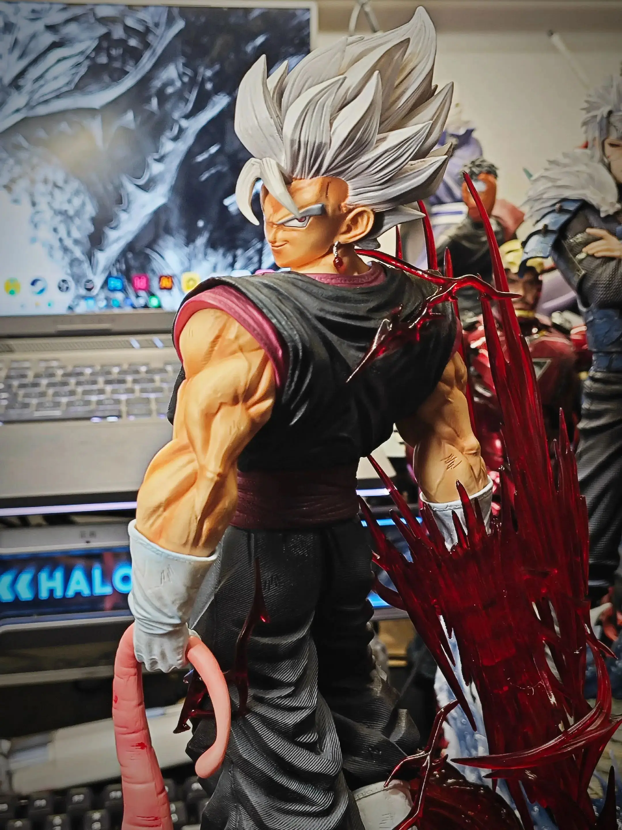 LK Studio Dragon Ball Z 38 سم Vegito 2.0 تمثال أنيمي أسبوعي ملون - 3 نحتات للرأس نسخة مطورة، شخصية قابلة للجمع
