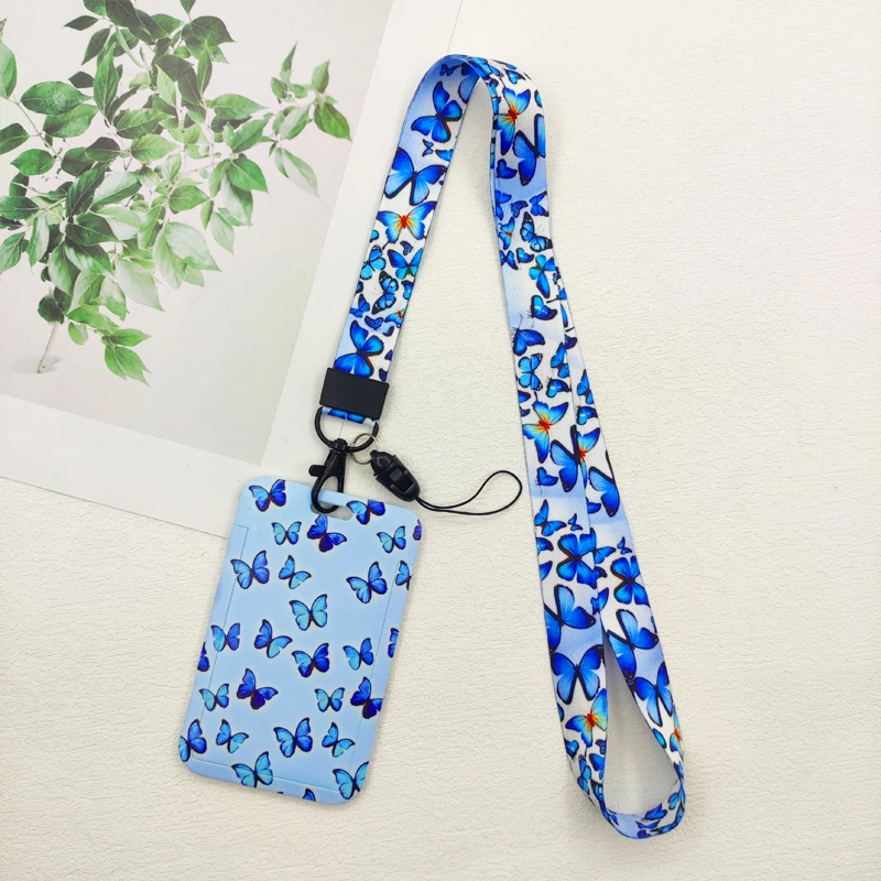 Schmetterling Ausweishalter Lanyards Mädchen Tür Kartenetui Hängendes Seil Frauen Ausweishalter Umhängeband Visitenkarte Geschenk – Detail 9