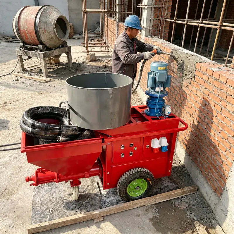 3m³ Per Hour Mortar Sprayer Durable Mortar Spraying Machine Customized Outlet Fitting for Grouting Works Easy Maintenance