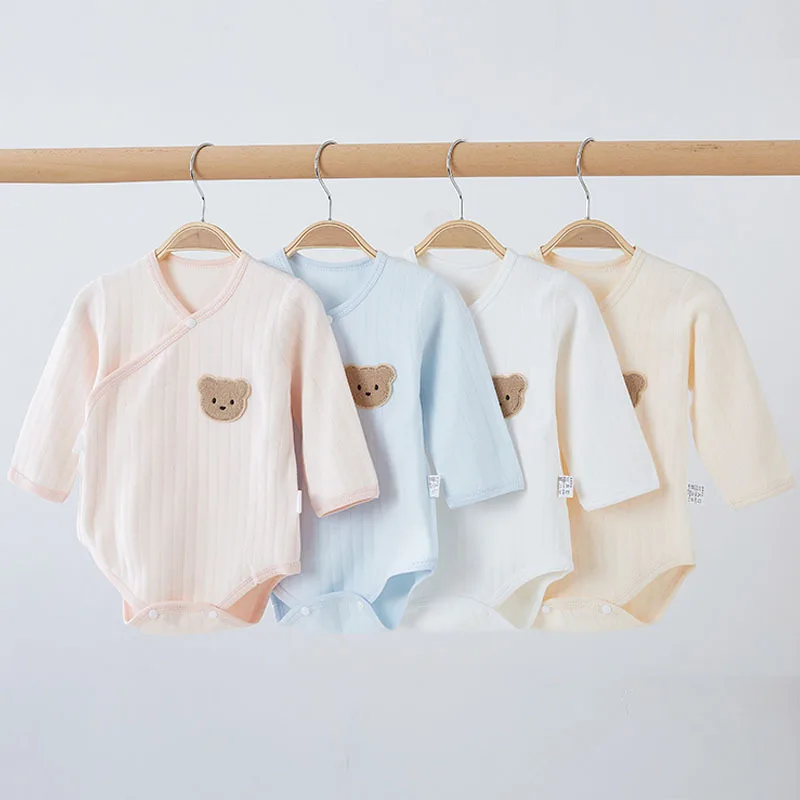 0-12M Boys Girls Romper Spring Newborn Baby Cotton Triangle Bottoming Crawling Clothes Breathable Soft Infant Jumpsuit