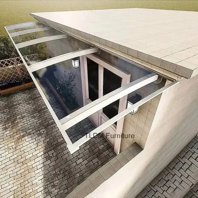 Door Gazebos Outdoor Rainproof Awnings Imitation Glass Luxury Window Shed Endurance Board Villa Silent Transparent Awning Tent W