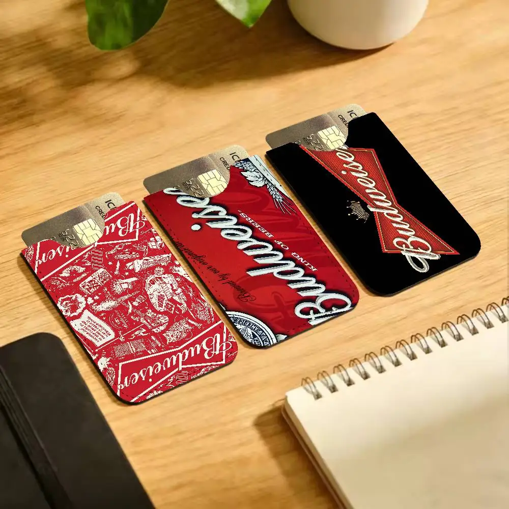 Classic Beer Brand B-Budreiser Credit ID Business Card Holder, Practical Pocket Gift for Outdoor Driving & Daily Use