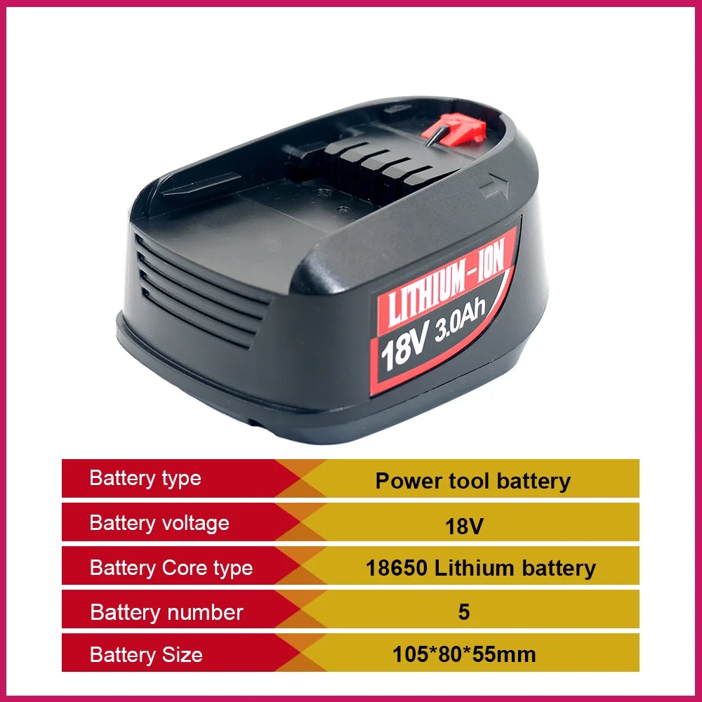 

For Bosch 18V 2000mAh 2.0Ah Li-ion Battery ，PBA PSB PSR PST Bosch Home Garden Tools AL1830CV AL1810CV AL1815CV