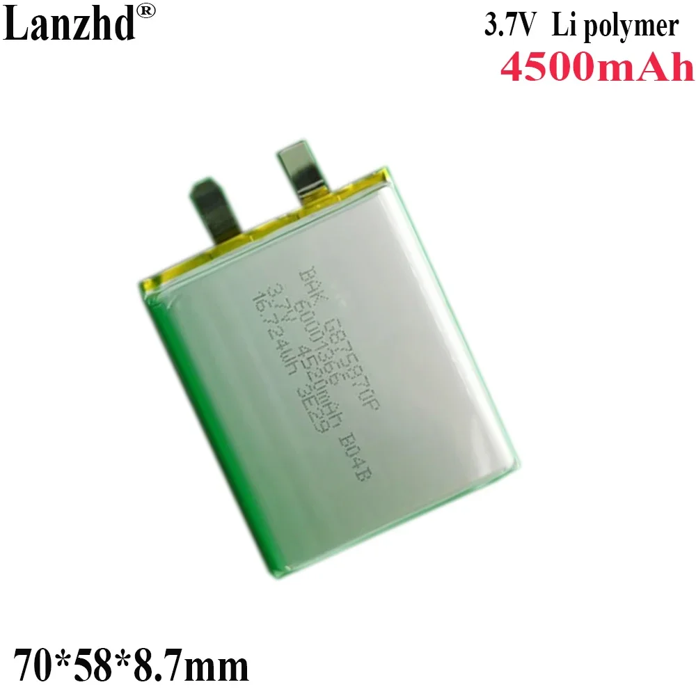 3.8V Li Polymer Batteries 4500mAh Soft package battery For Children's video teaching machine tablet  GPS 875870 70*58*8.7mm