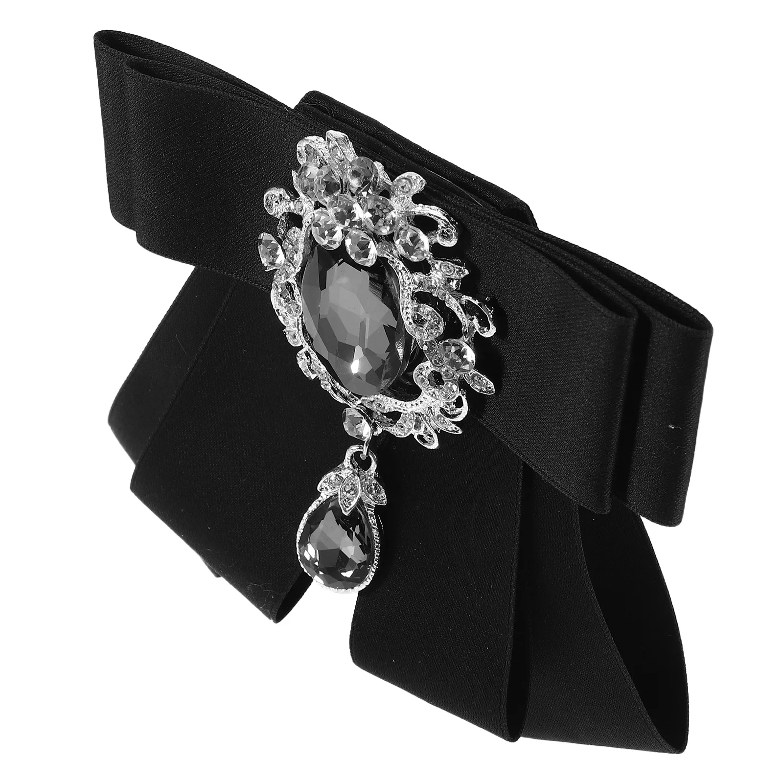 

Men's Pre-Tied Bow Tie Brooch Vintage Rhinestone Big Bowknot Shirt Collar Pin Wedding Party Suit Accessories Bow Ties