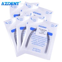 5 Packs AZDENT Dental Orthodontic Stainless Steel Arch Wire Round Rectangular Natural Form 10pcs/Pack