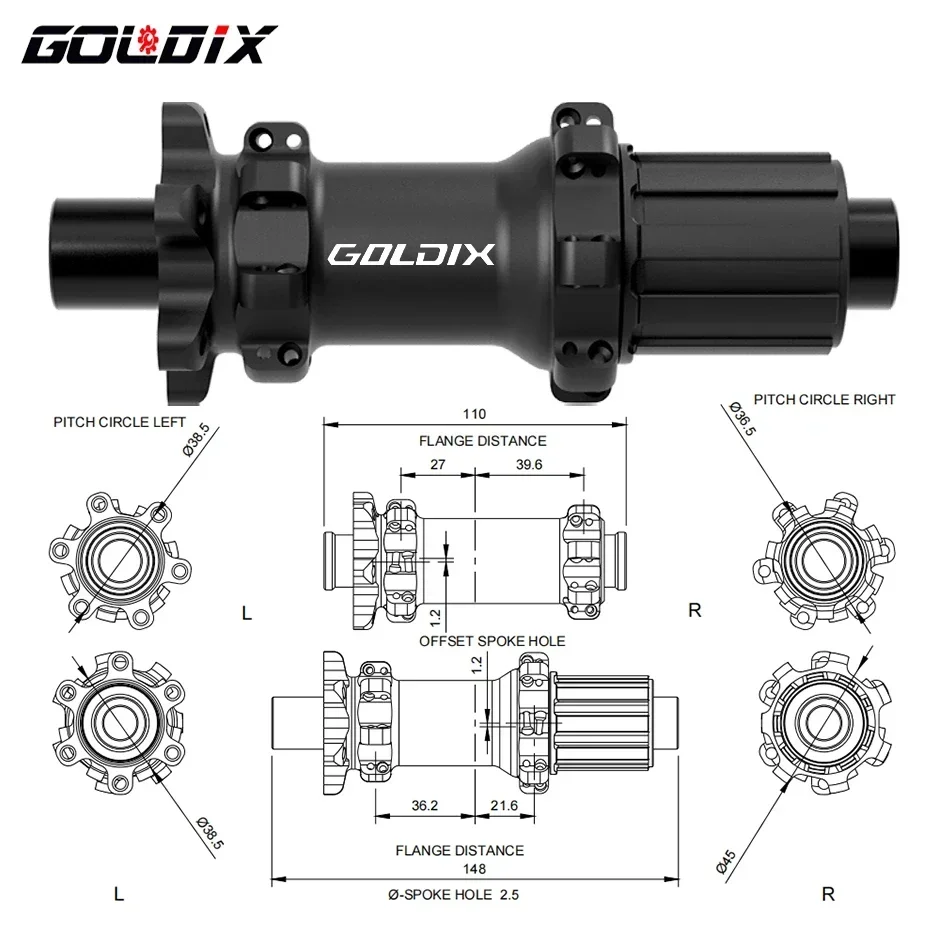 

Велосипедные ступицы GOLDIX M370 MTB 28H-36T с храповым механизмом HG/XD/MS Freehub, 6-болтовый диск Boost 148x12 110x15 141x10 100x15 мм, герметичный подшипник