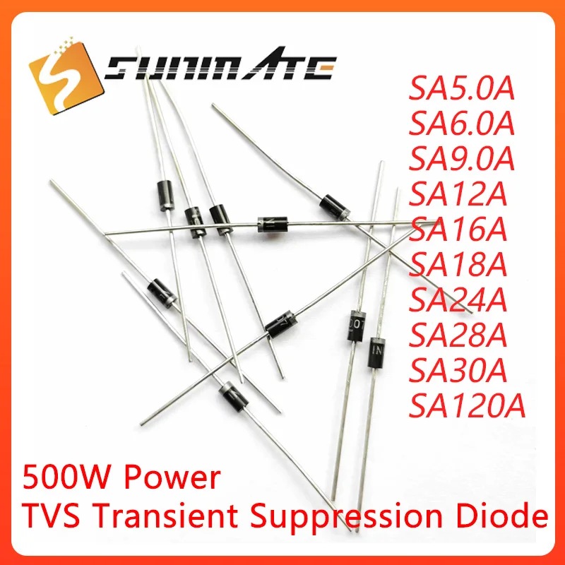 20PCS SA5.0A SA6.0A SA9.0A SA12A SA16A SA18A SA24A SA28A SA30A SA120A DO-15 TVS transient suppression diode