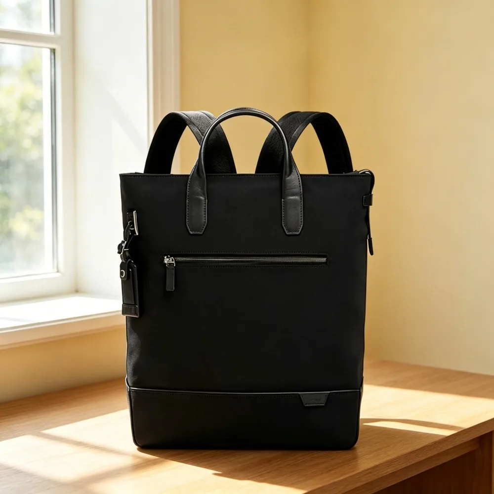 

Men Black Formal Premium Business Commuter Backpack, Dual Hand Shoulder Bag 6602020D Daily Work Use