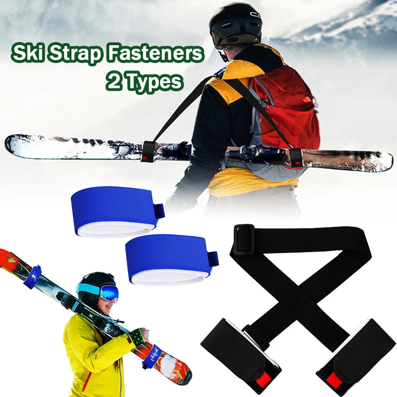 Ski Fastener Straps Ski Straps Fasterner Tape Adjustable Ski Wraps Ties Snowboard Accessories Pads Snowboard Binding Straps