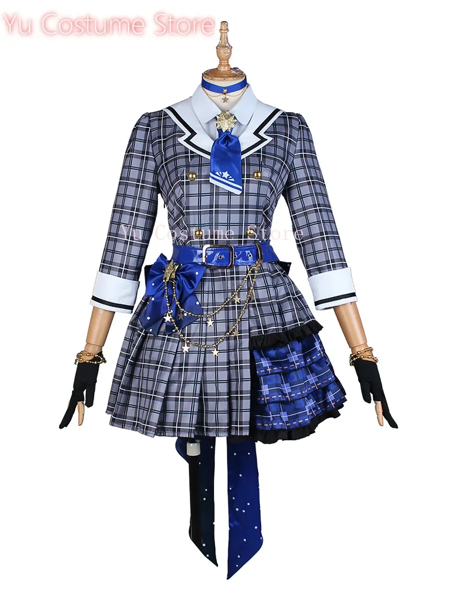 YuCostumeVtuber-Costume de Cosplay pour Femme, Ensemble à Carreaux, Uniforme de ixAnime, Vêtements Hmatte en Play Py