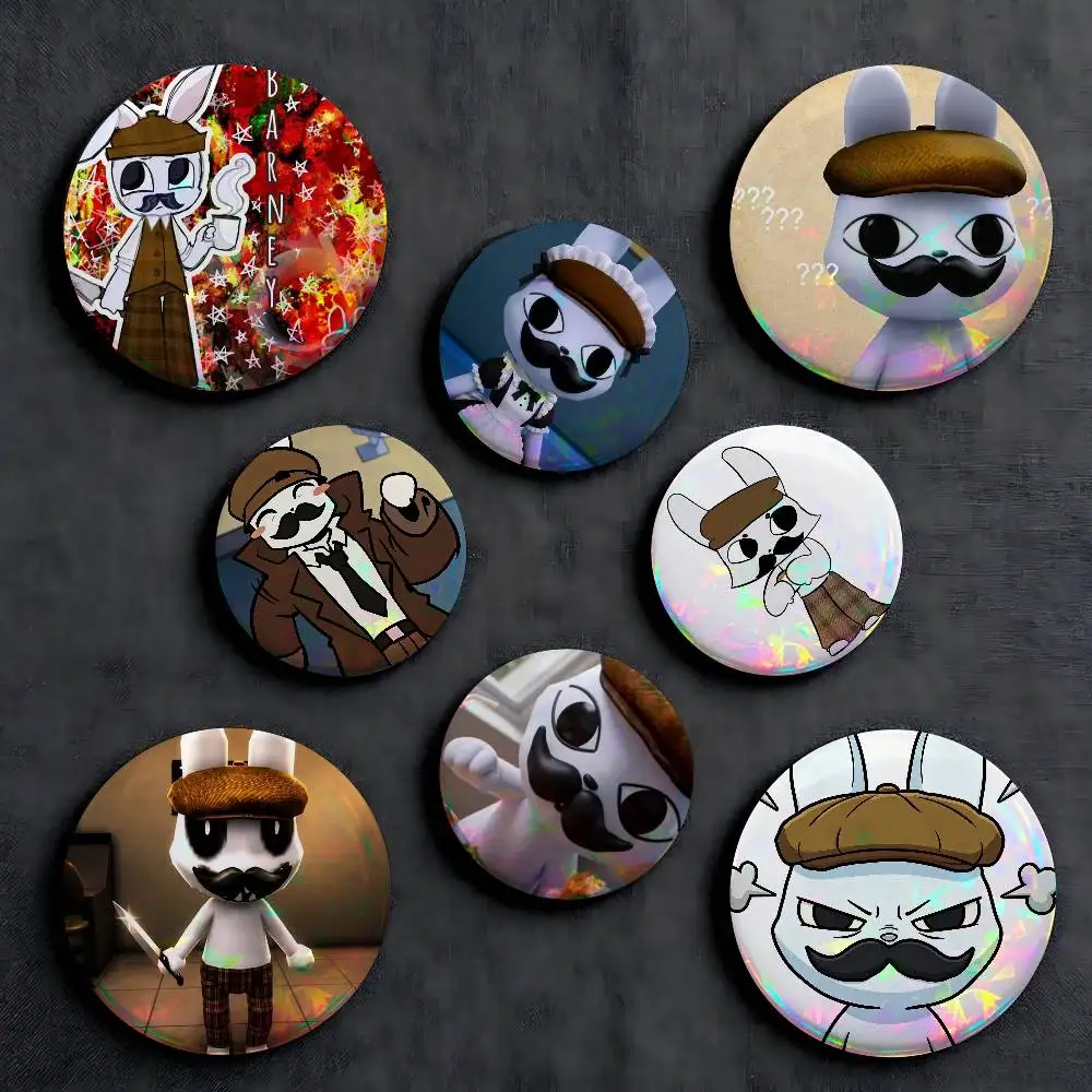 Game Animal Hospital Barney Pin Cartoon Badge Tinplate Round Brooch DIY Hat Backpack Accessories Game Fans Gifts