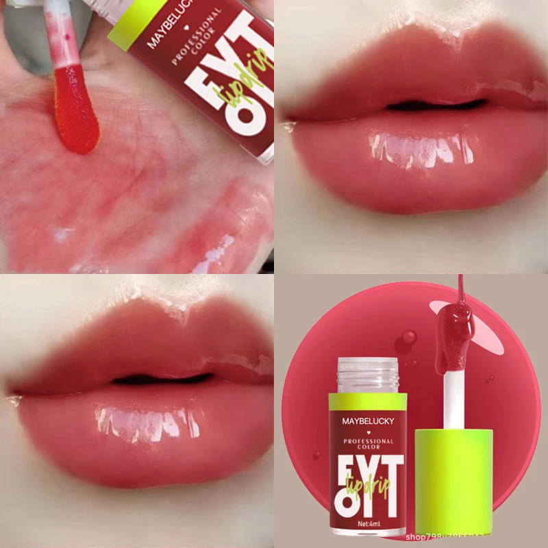 Crystal Jelly Plumping Lipgloss Hydraterende Fruit Lipolie Geen Kleverige Blijvende Volheid Lip Tint Suiker Rood Bruin Lippenstift Make-Up