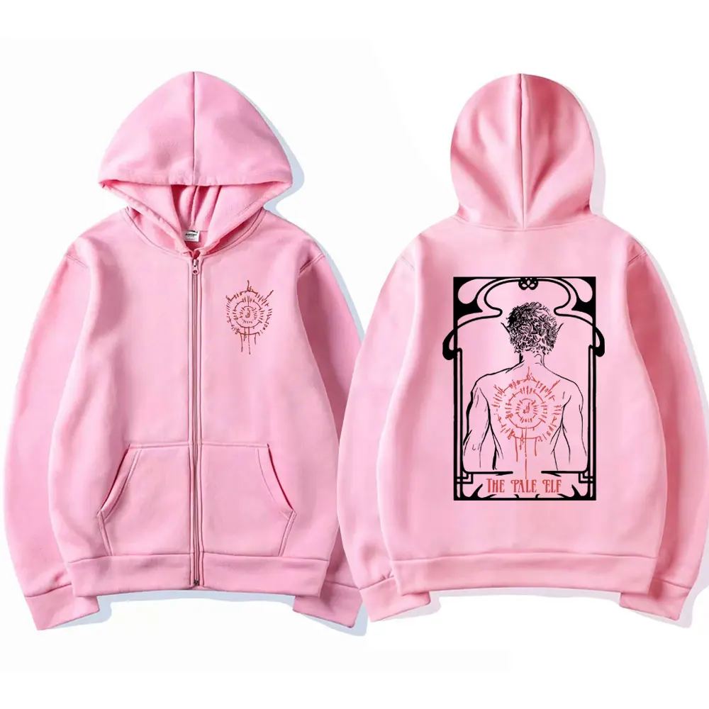 Sudadera con capucha con cremallera y estampado de Astarion The Pale Elf para hombre y mujer, ropa de calle de gran tamaño Harajuku, abrigos de