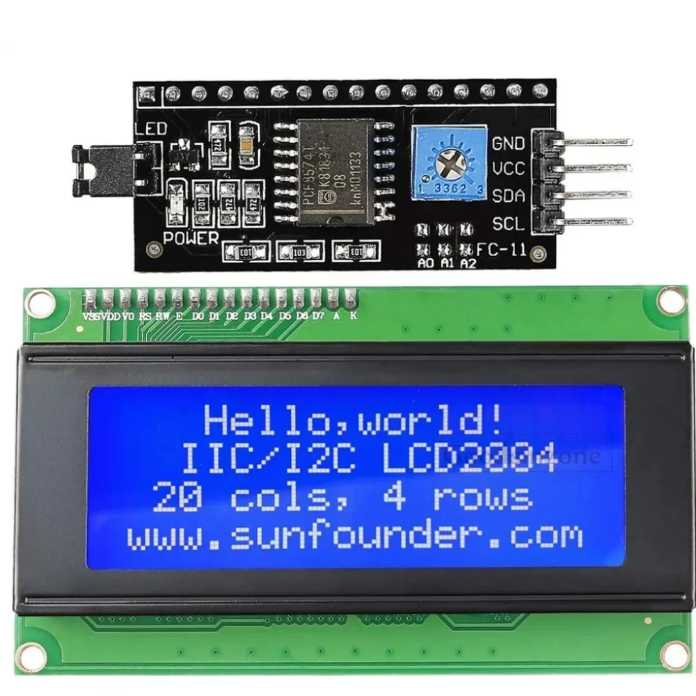 20x4 2004 LCD-displaymodule met IIC/I2C seriële interface-adapter IIC I2C TWI seriële 2004 20x4 LCD-moduleschild voor Arduino R3