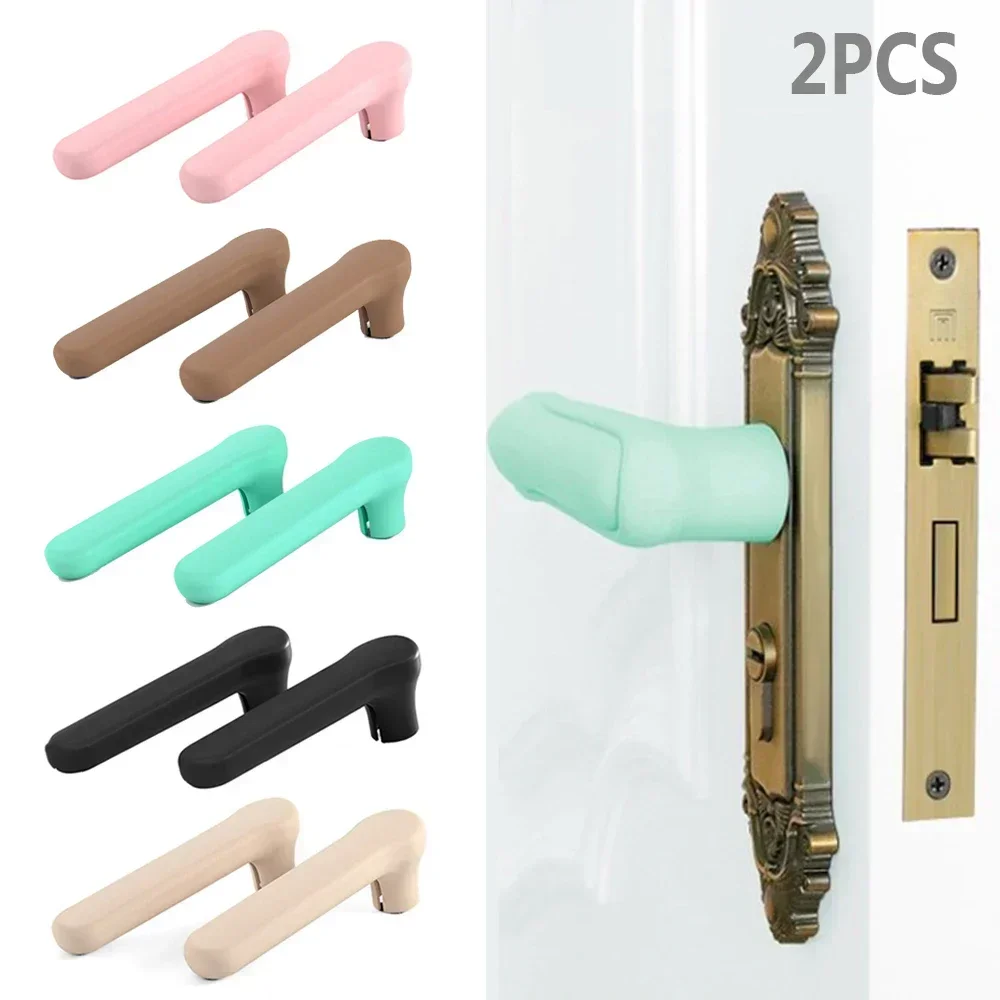 

2/1PCS Anti-collision Silicone Door Knob Cover Static-free Baby Safety Handle Sleeve Bedroom Living Room Wall Protector Covers