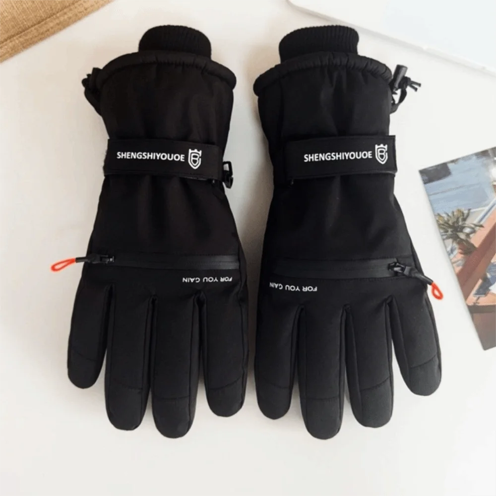 

Simple Solid Color Winter Ski Gloves Thicken Snowboard Gloves Ultralight Waterproof Touch Screen Gloves Riding