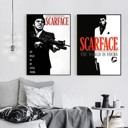 2pcs/set Movie Scarface Prints poster The World is Yours Classic Vintage canvas painting home decor poster fans gifts-unframed