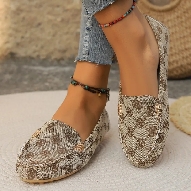 Women Flats Shoes Luxury Print Design Loafer Casual Outdoor Shoes Soft Tennis Sneakers Female Outdoor Loafers Footwear Plus Size view 5