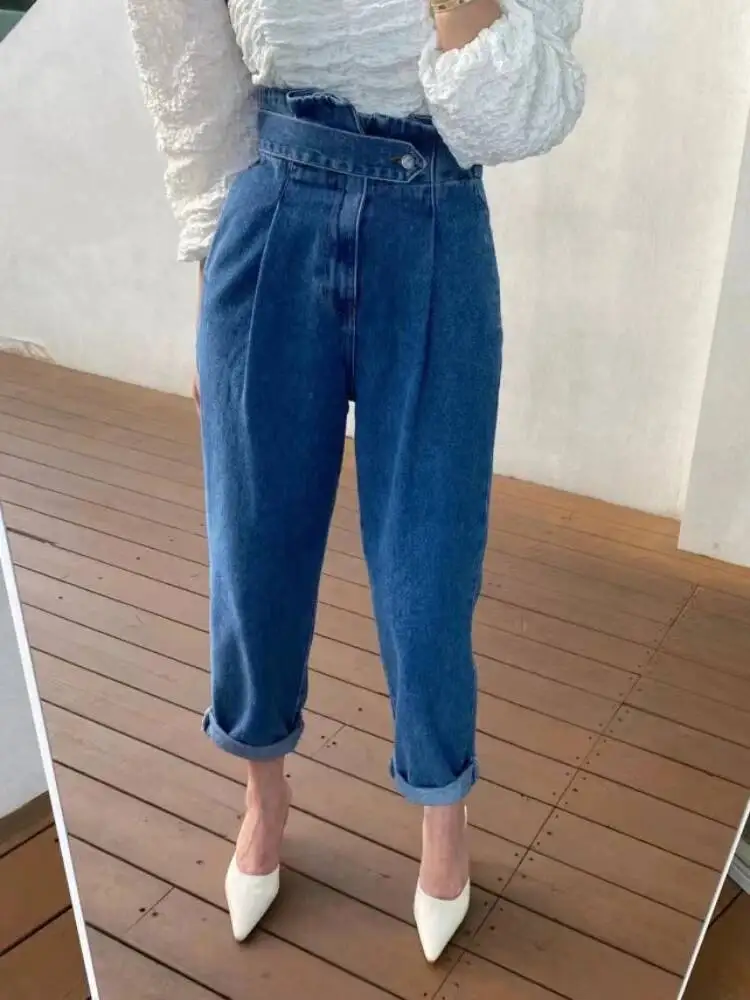 

New Women Baggy Wide Leg Jeans Streetwear High Waisted Vintage Blue Long Pants Spring Summer Korean Y2k Casual Trousers