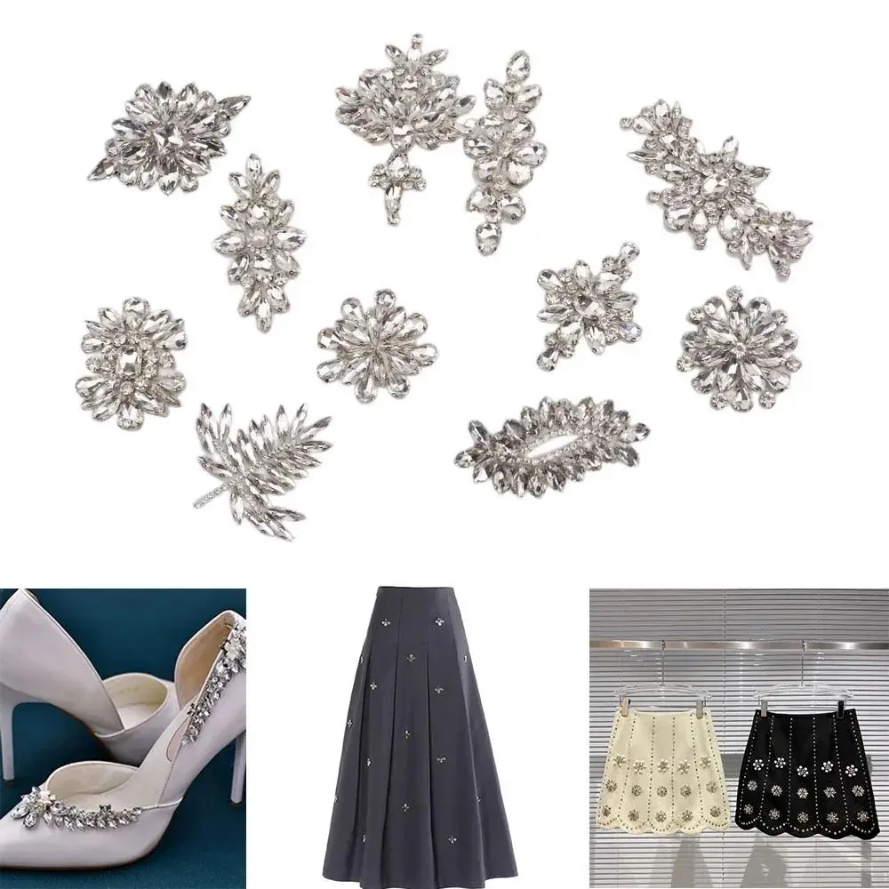 Luxury Glue Back Diamond Beaded Patches Crystal Beaded Diamond Decoration Rhinestone Patches Decoration Patch