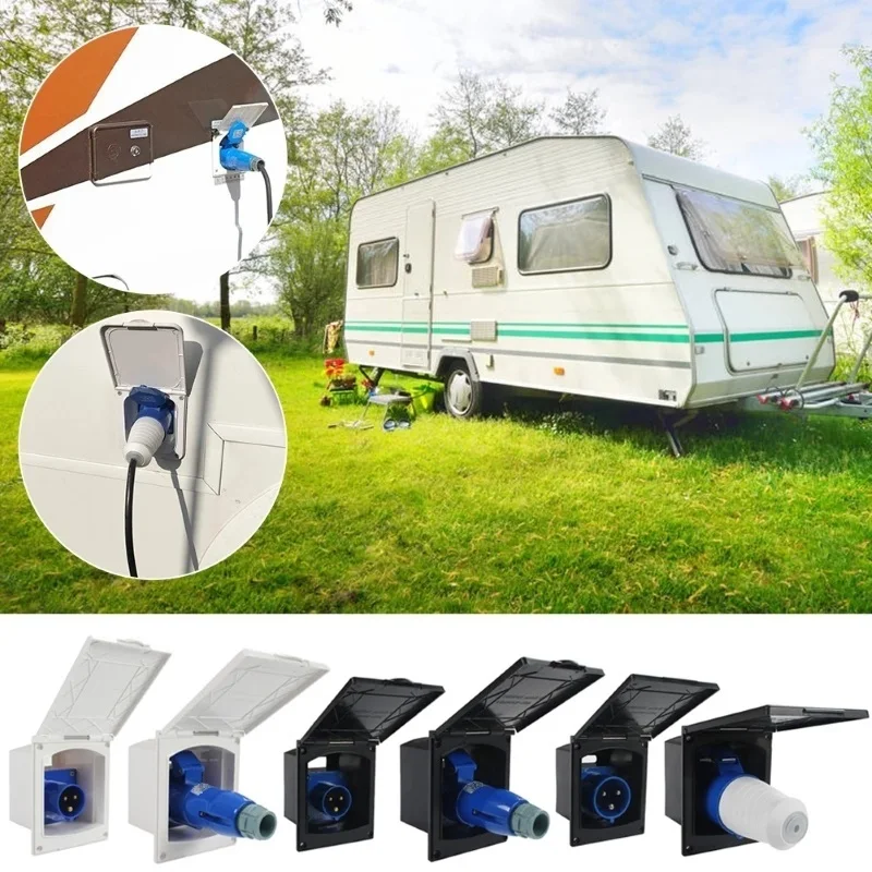 

16A/32A 220V-240V RV Camper External Flush Hook Up Waterproof Plug Socket RV Power Interface Accessories