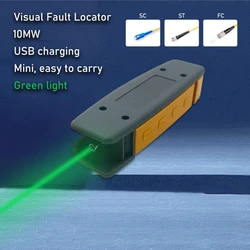 10 mW VFL Visual Fault Locator Rechargable Fiber Optic Green Laser Pen FTTH Fiber Optic Cable Test Green Light Pen