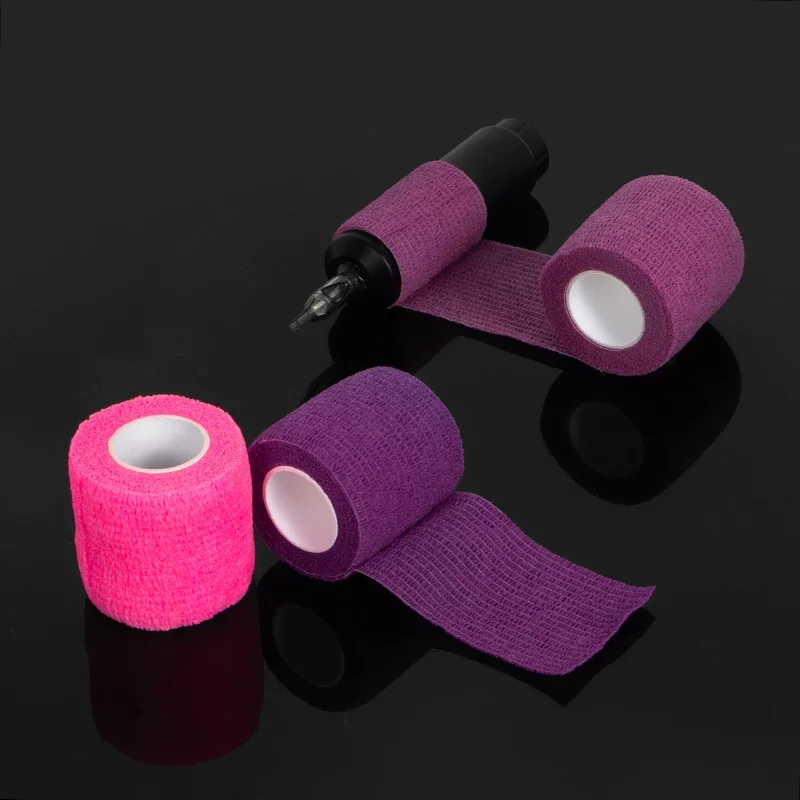 5cm Colorful Tattoo Grip Bandage Cover Wraps, Nonwoven Tapes, Waterproof, Self Adhesive, Finger Protection, Tattoo Accessories view 3