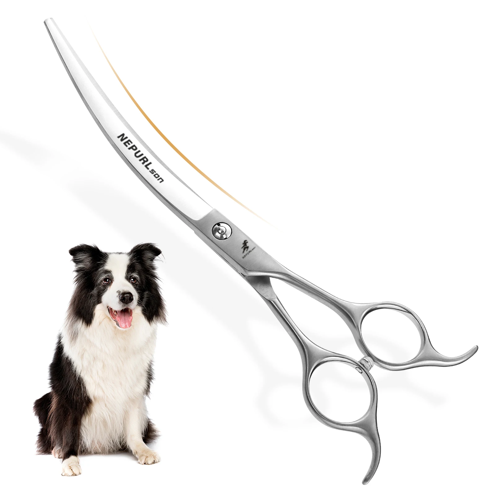 Professional Japanese Stainless Steel Pet Grooming Scissors 7.5 Inches Curved Trimming Scissors Suitable for Beauty Use