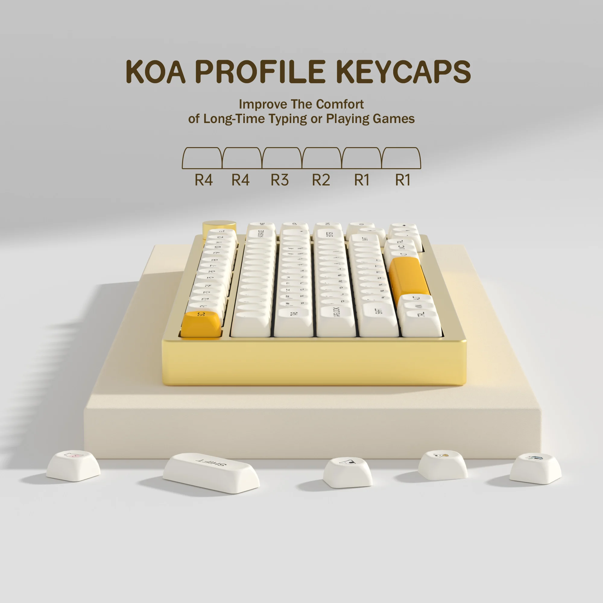 KBDiy Honey Milk Korean Keycap ISO MAC KOA Cute PBT Keycaps For ACE60 Pro Bluetooth Wireless Mechanical Keyboard Gamer Key Caps