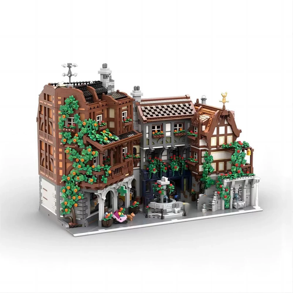

MOC Old Town Wine Cellar Tavern Building Blocks Set Medieval Store House Architecture Hotel Brick Toy For Children Birthday Gift