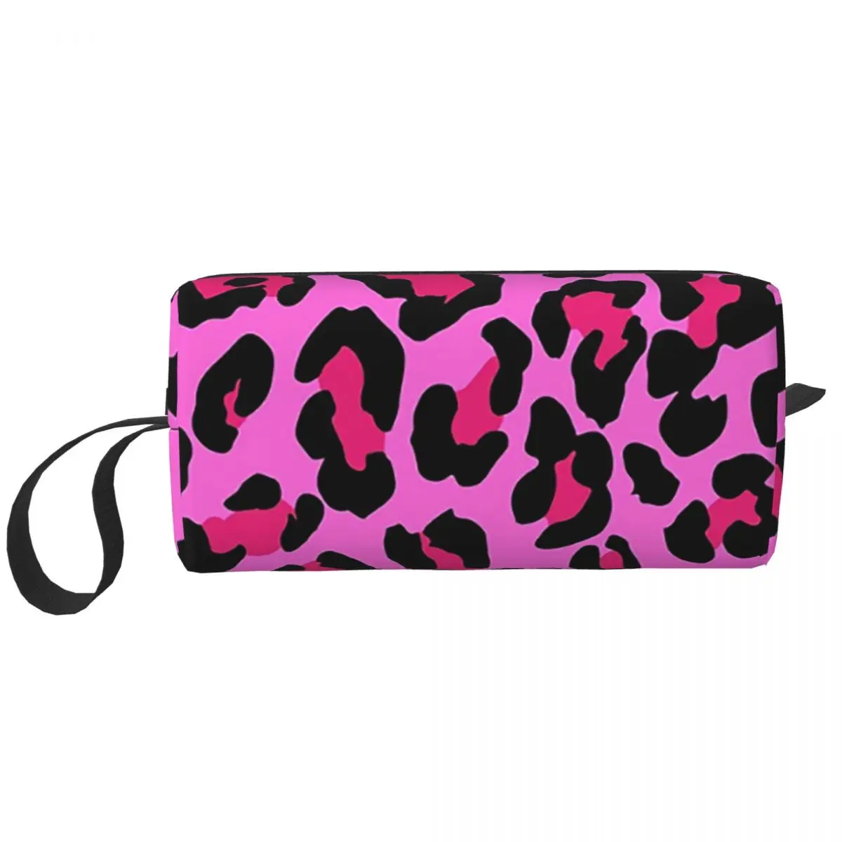 Neon Pink Leopard Print Cheetah Pattern Makeup Bag Cosmetic Organizer Toiletry Cosmetic Bag for Women Beauty Travel Pencil Case