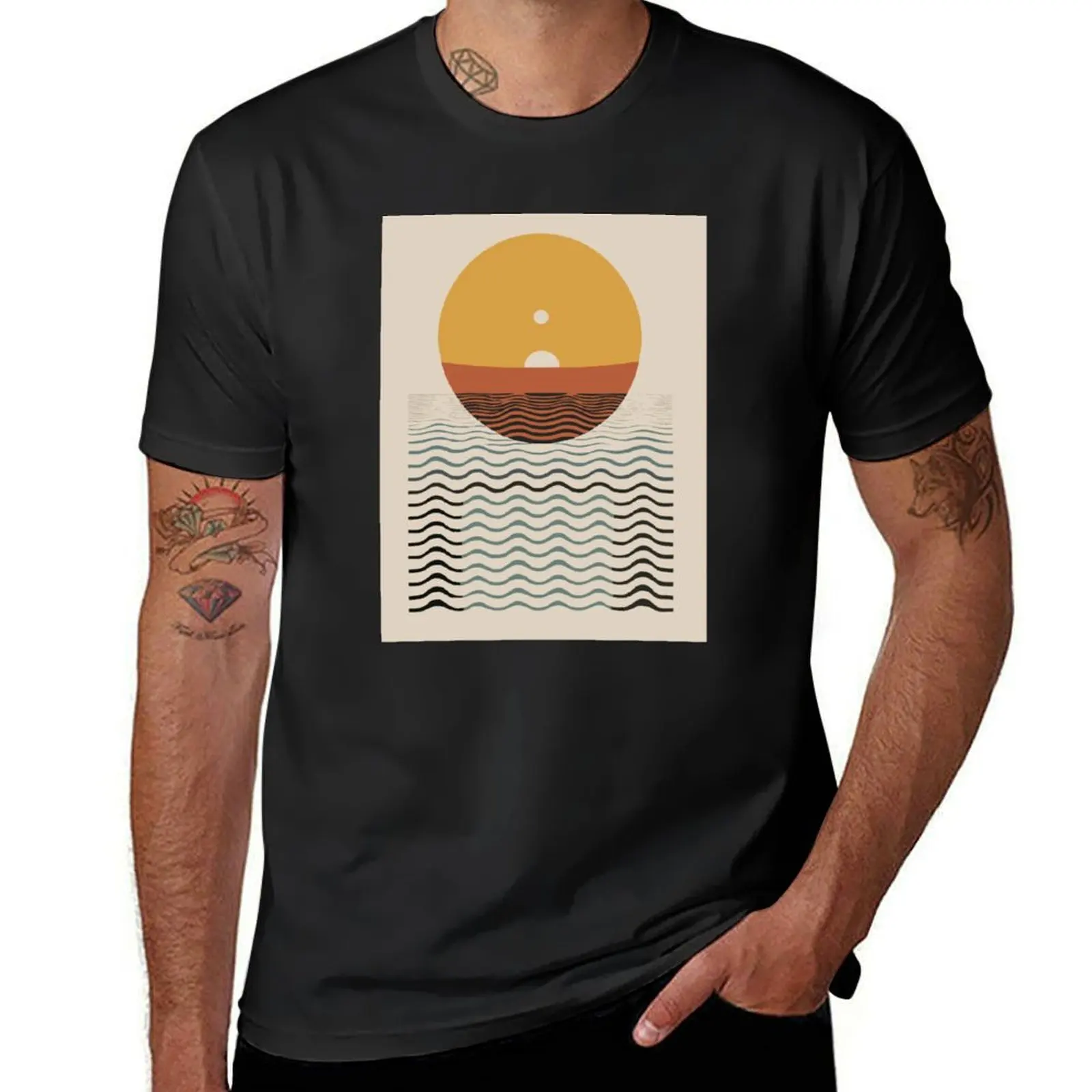 French Patterns No. 197. Mid Century Modern Vintage. 70s Retro. Geometric. Sunset . By Carraann T-Shirt