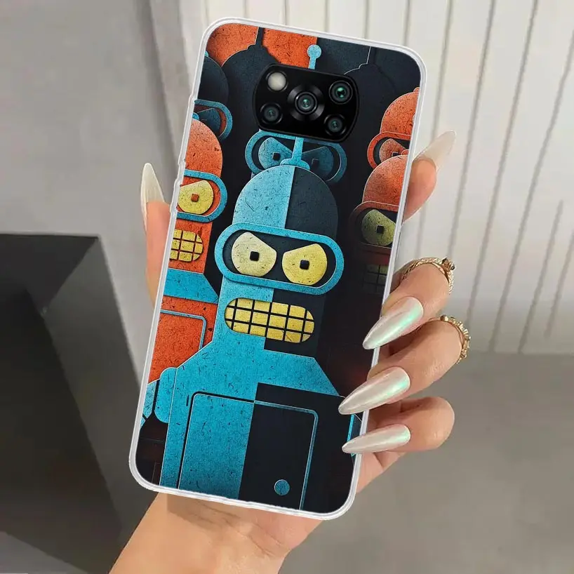 Cartoon F-Futuramas Phone Case for Xiaomi Poco X7 X6 X5 X4 X3 Nfc F6 F5 F4 GT F3 F2 Pro F1 M5S M4 M3 5G Soft Funda Print Shell