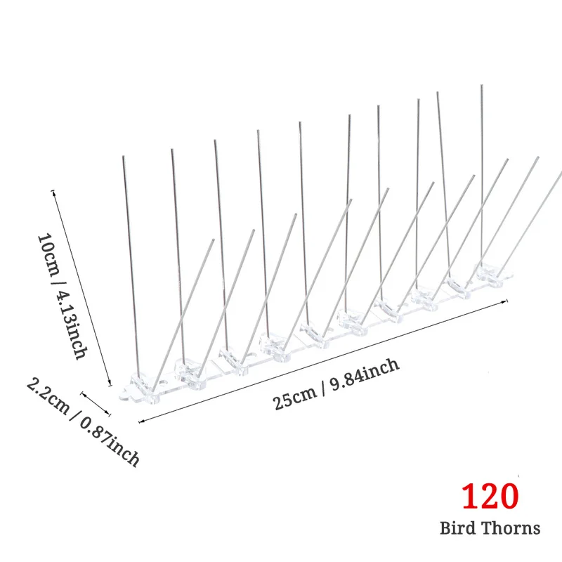 12PCS Balcony Anti-bird Pigeon Spikes and Bird Repeller Deterrent Anti Bird Repellent Stainless Steel Anti Bird Thorn Nail Kit