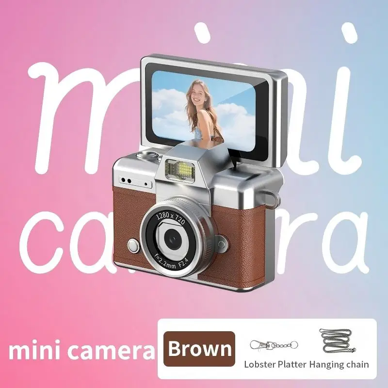Mini Flip Screen Digital Camera, 1.47-Inch HD Display, 200Mah Battery, Supports Photo Taking And Video Recording, 1080P HD Lens,