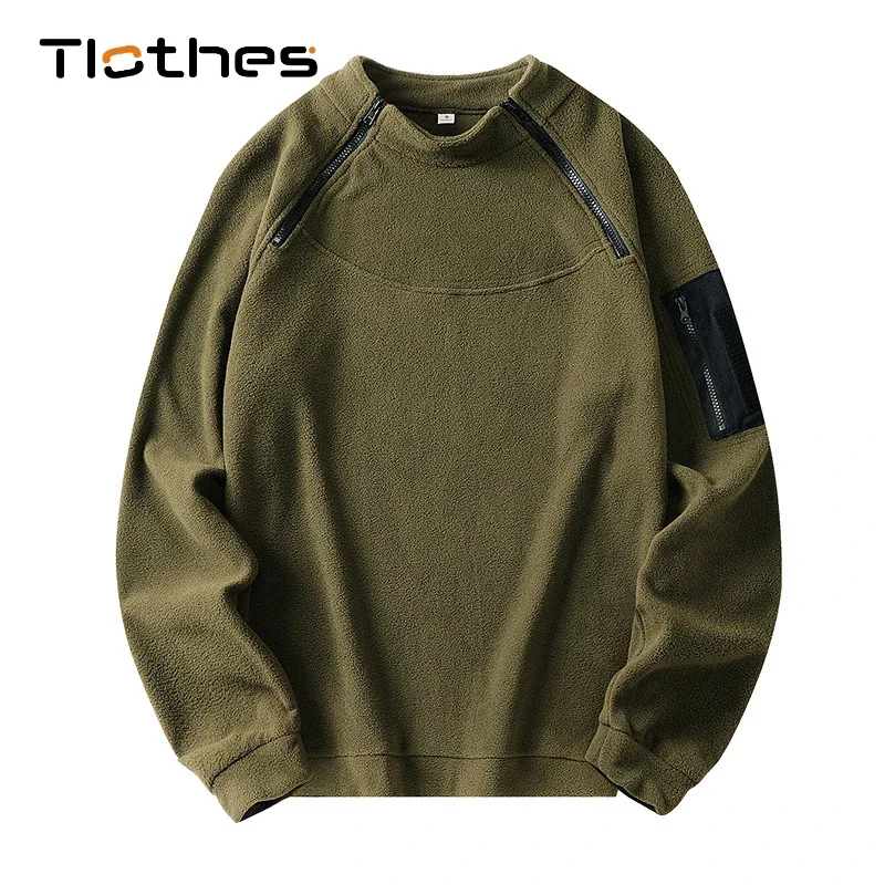 Military Tactical Hoodie Jacket Outdoor Polar Fleece Men Clothing Quarter Zip Pullover Mens Thermal Tactical Hiking Sweatshirt