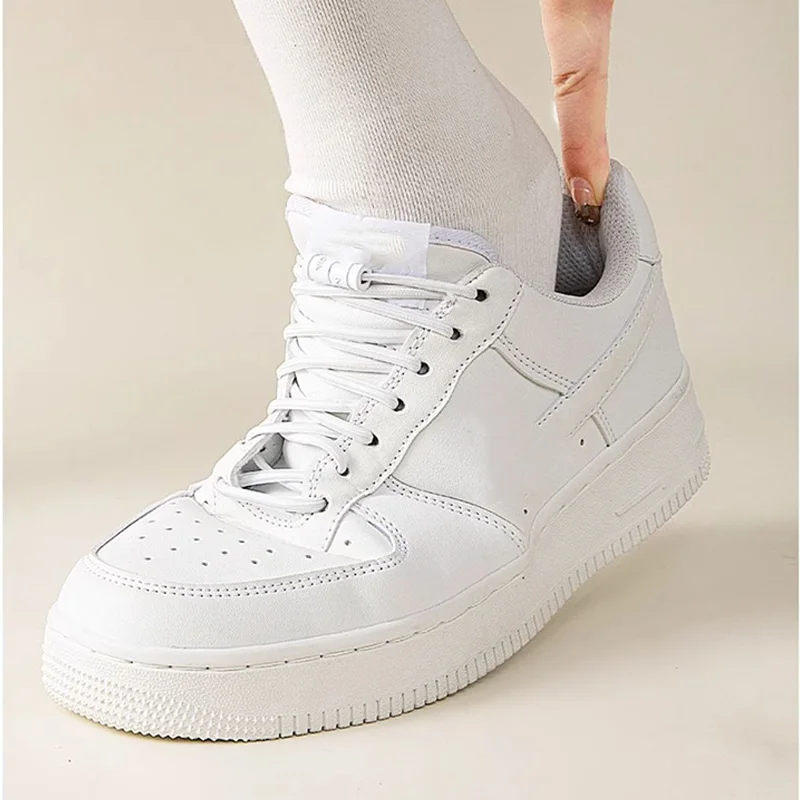 1 Pair Metal Lock Laces Sneakers No Tie Elastic Shoelaces Sports Shoe Laces for Capsule Lock Stretch Shoelace Rubber Shoestrings