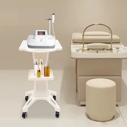 Carrello per salone di bellezza Carrello per spa professionale Carrello per salone spa in ABS Supporto mobile per strumenti di bellezza su ruote con vassoio, Bianco